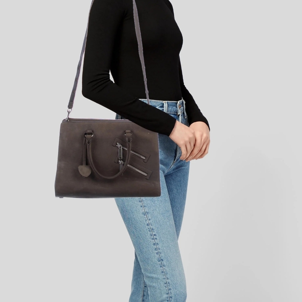 Rebecca Minkoff Grey Suede Handbag - Picture 10 of 12
